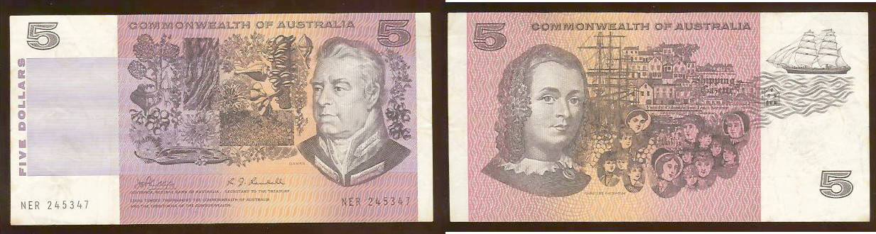 5 Dollars AUSTRALIE 1969 TTB